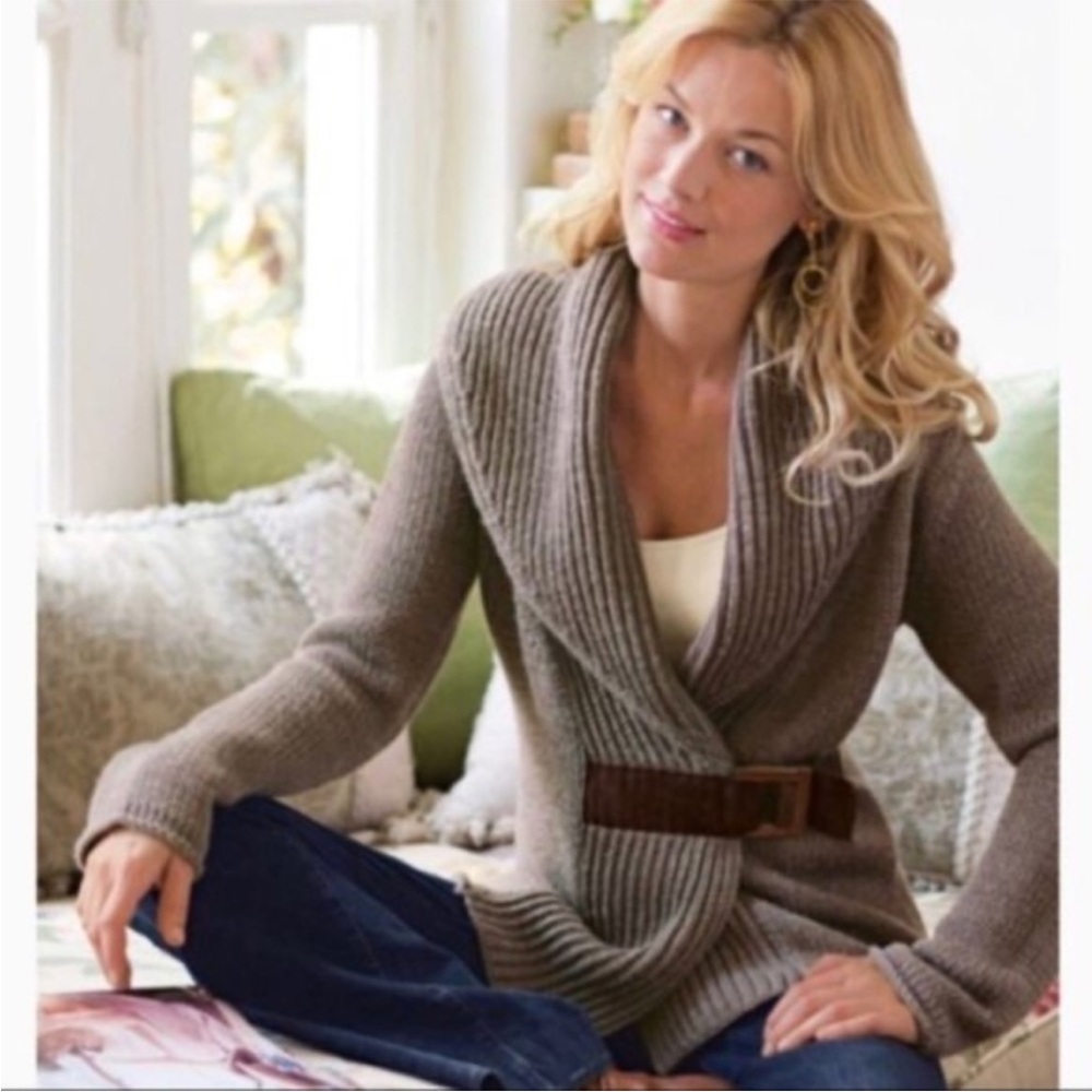 NEW Soft Surroundings Shawl Collar Cardigan size small wool cashmere blend women - Picture 3 of 9
